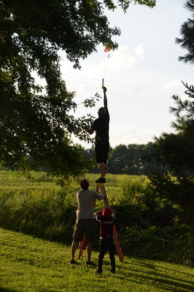 Retrieving a rocket from the tree.JPG
